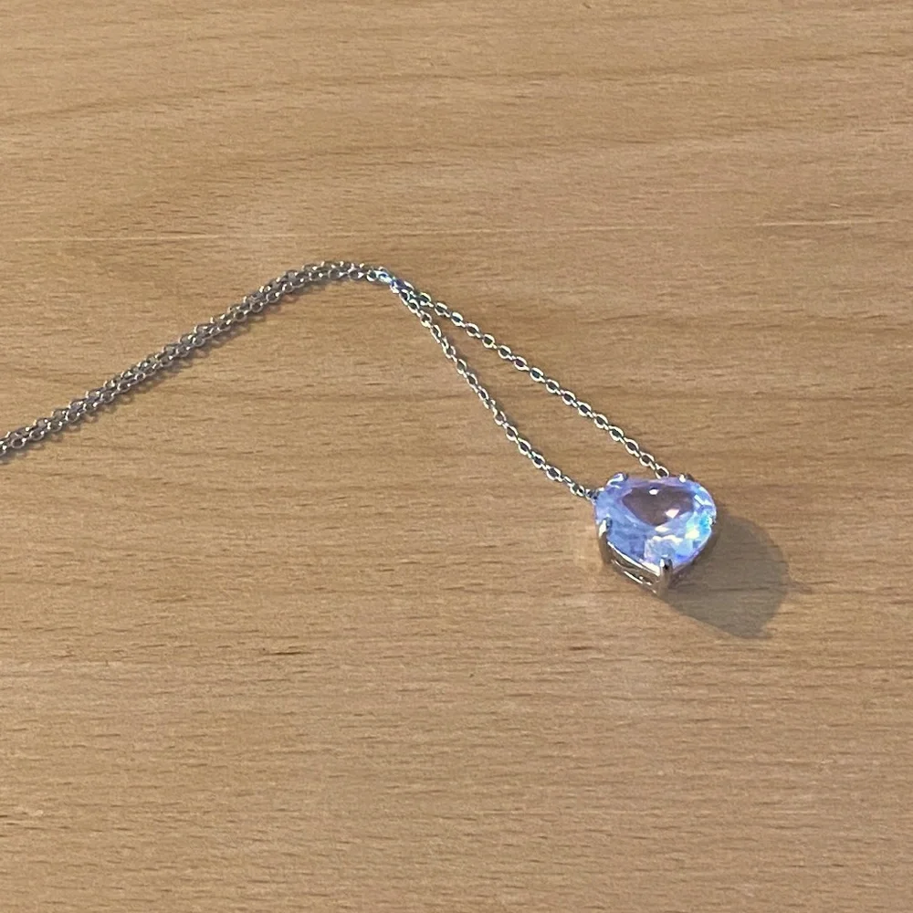 The Bubble Heart white sapphire ❤️ 925 Pendant necklace - Picture 12 of 12